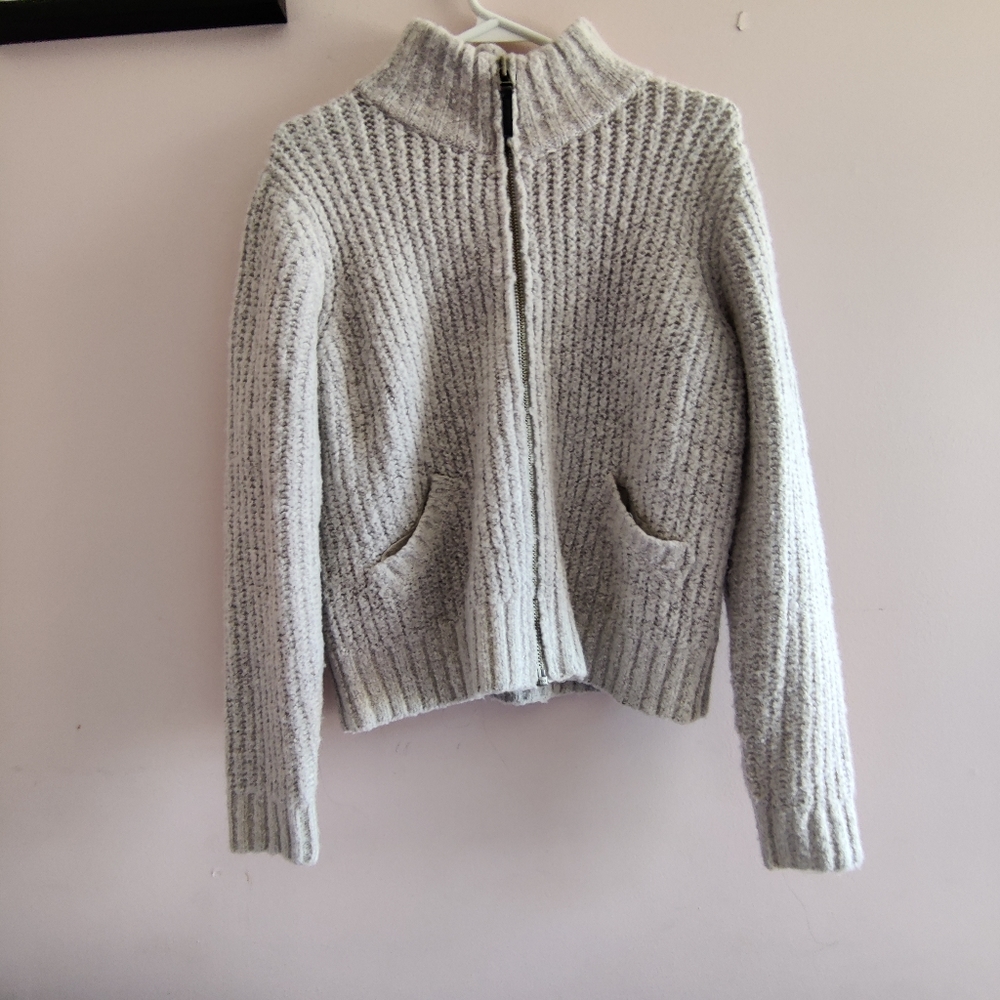 TopShop Zipper Knit Grey Sweater